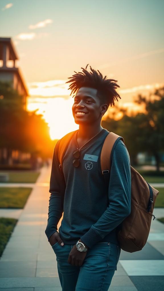 Campus student learning scene